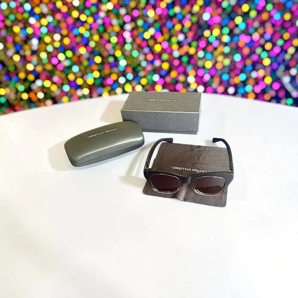 CHRISTIAN SIRIANO Nelly Sunglasses in Puple Gold Brand New in Box With Hard Case